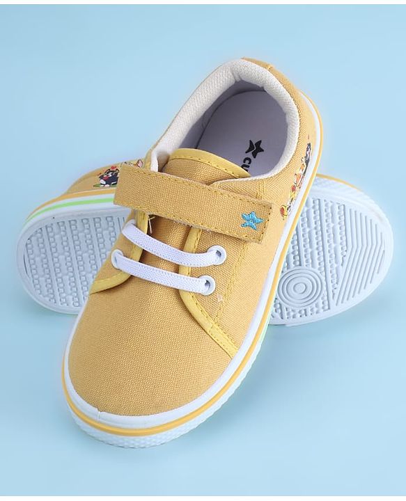 Cute Walk by Babyhug Velcro Closure Casual Shoes with Animal Print - Yellow