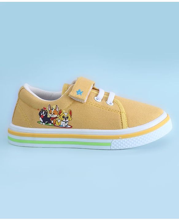Cute Walk by Babyhug Velcro Closure Casual Shoes with Animal Print - Yellow