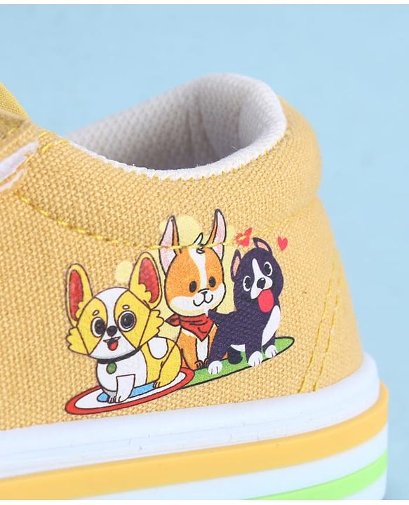 Cute Walk by Babyhug Velcro Closure Casual Shoes with Animal Print - Yellow
