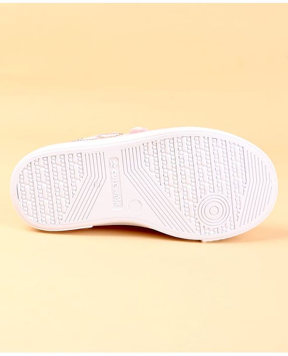 Cute Walk by Babyhug Casual shoes With Velcro Closure & Floral Applique - Light Green