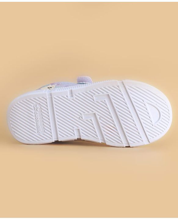 Cute Walk by Babyhug Velcro Closure Casual Shoes with Bunny Print - Blue