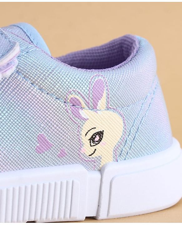 Cute Walk by Babyhug Velcro Closure Casual Shoes with Bunny Print - Blue