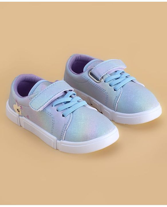 Cute Walk by Babyhug Velcro Closure Casual Shoes with Bunny Print - Blue