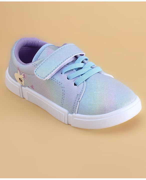 Cute Walk by Babyhug Velcro Closure Casual Shoes with Bunny Print - Blue
