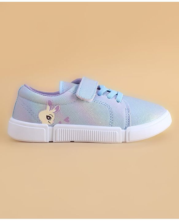 Cute Walk by Babyhug Velcro Closure Casual Shoes with Bunny Print - Blue