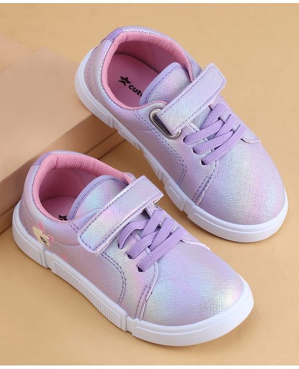 Cute Walk by Babyhug Velcro Closure Casual Shoes with Bunny Print - Blue