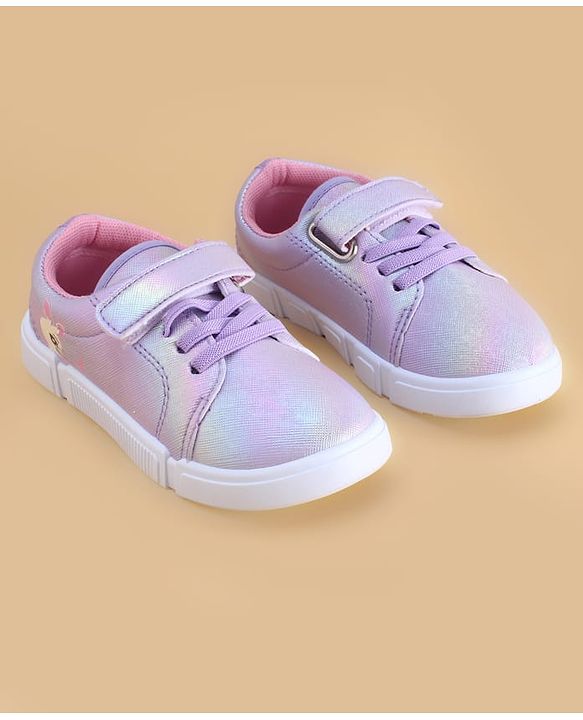Cute Walk by Babyhug Velcro Closure Casual Shoes with Bunny Print - Blue