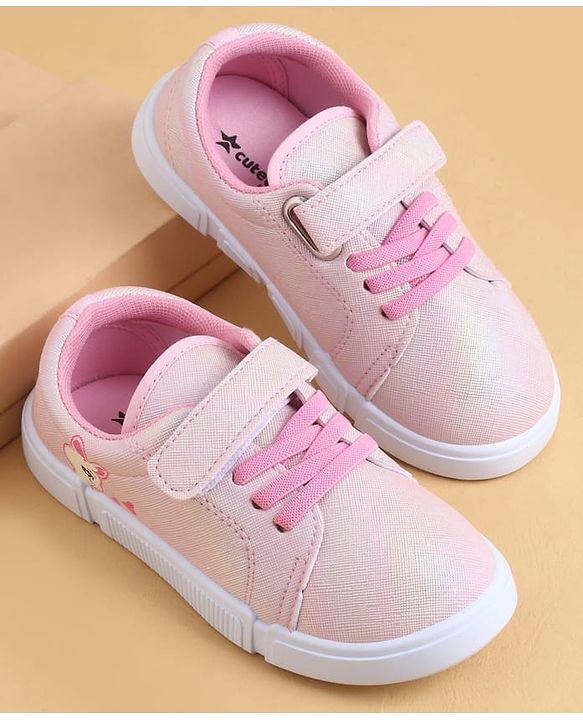 Cute Walk by Babyhug Velcro Closure Casual Shoes with Bunny Print - Blue