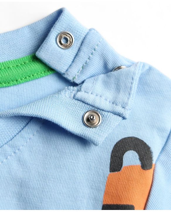 Babyhug Cotton Knit T-Shirt with All Over Print Half Sleeves Multicolor 6-9 Months
