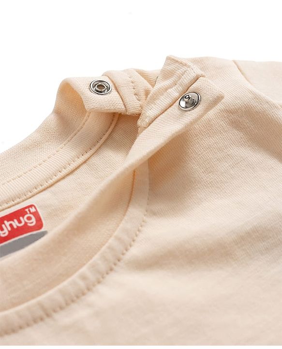 Babyhug Cotton Knit Half Sleeves T-Shirt with Hawaii Theme Print - Pink