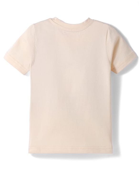 Babyhug Cotton Knit Half Sleeves T-Shirt with Hawaii Theme Print - Pink
