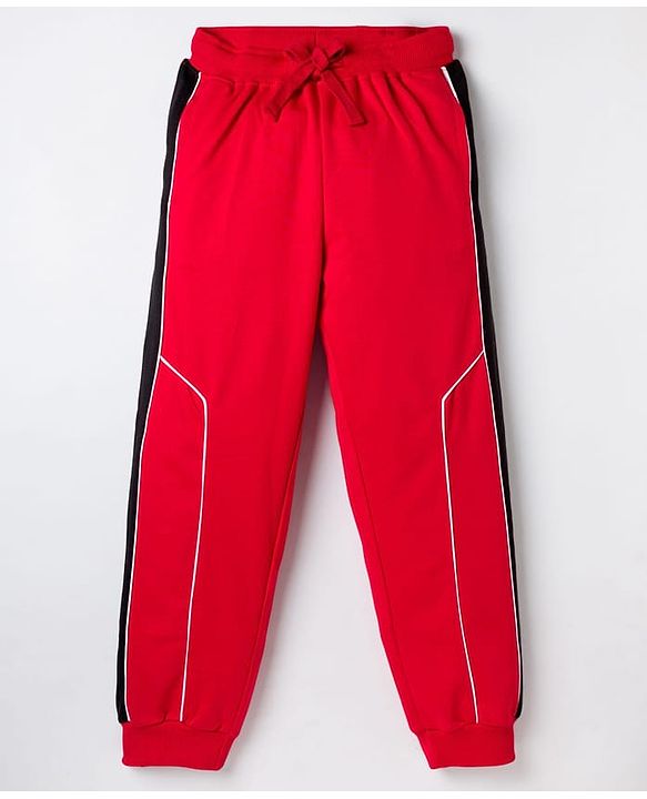 Pine Kids Knit Full Length Solid Lounge Pant - Red