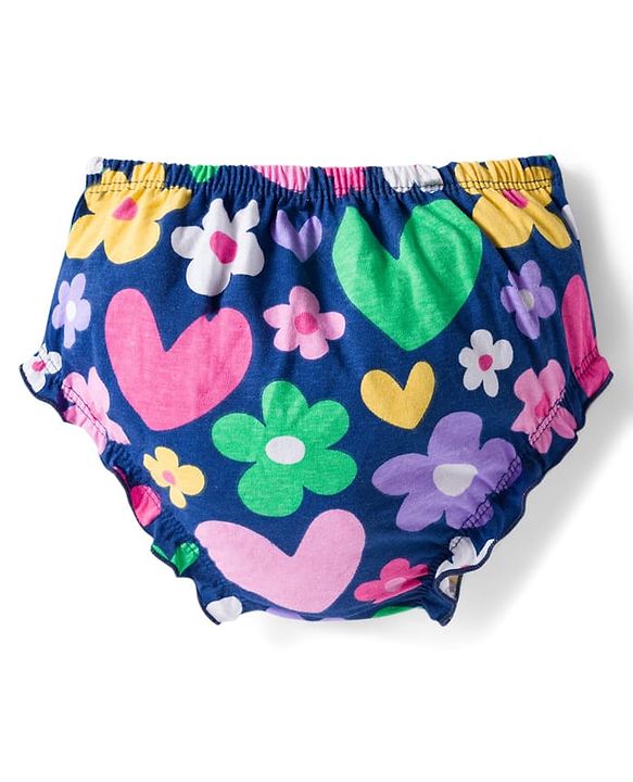 Babyhug 100% Cotton Knit Sleeveless Floral Printed Frock With Bloomer - Multicolour