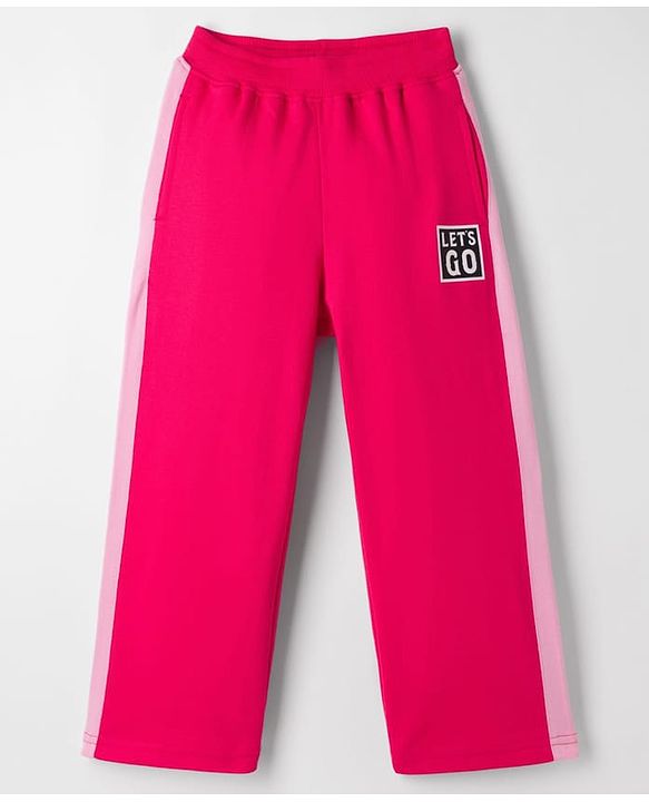 Pine Kids Knit Full Length Cut & Sew Track Pant with Lets Go Print - Red