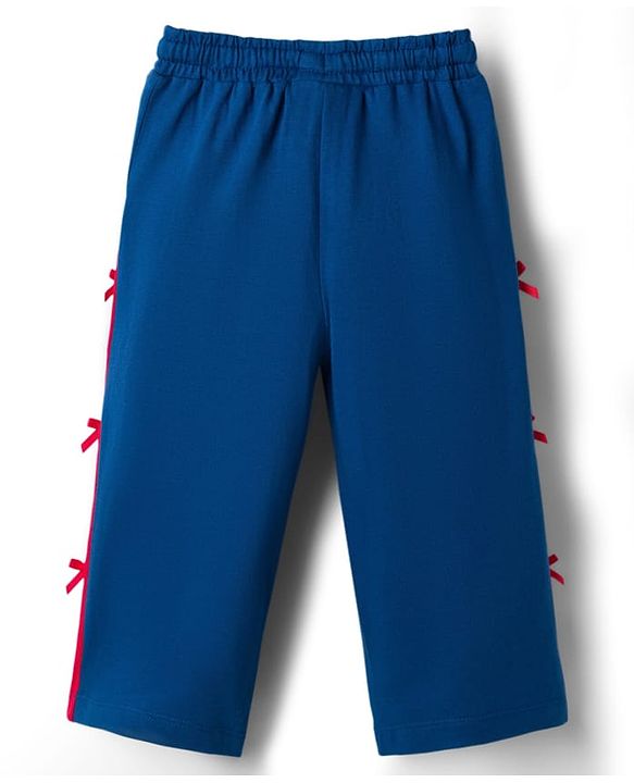 Babyhug Disney 100% Cotton Knit Half Sleeves T-Shirt & Pant Set With Minnie Mouse Graphics - Navy Blue