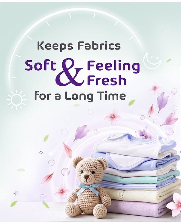 Babyhug Plant Based Fabric Conditioner with Gentle Floral Freshness - 750 ml| Long Lasting| No Harmful Residue| Maintains Fabric Shine|Prevents Stiffness| All types for Fabric| Dermatologically Tested