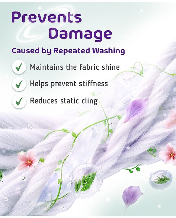 Babyhug Plant Based Fabric Conditioner with Gentle Floral Freshness - 750 ml| Long Lasting| No Harmful Residue| Maintains Fabric Shine|Prevents Stiffness| All types for Fabric| Dermatologically Tested