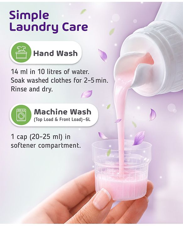 Babyhug Plant Based Fabric Conditioner with Gentle Floral Freshness - 750 ml| Long Lasting| No Harmful Residue| Maintains Fabric Shine|Prevents Stiffness| All types for Fabric| Dermatologically Tested