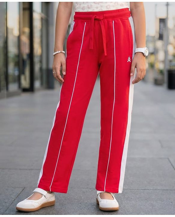 Pine Kids Knit Full Length Solid Lounge Pant - Red