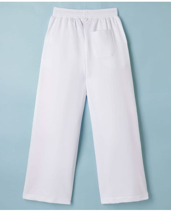 Pine Kids Knit Full Length Cut & Sew Track Pant with Life Style Print - White