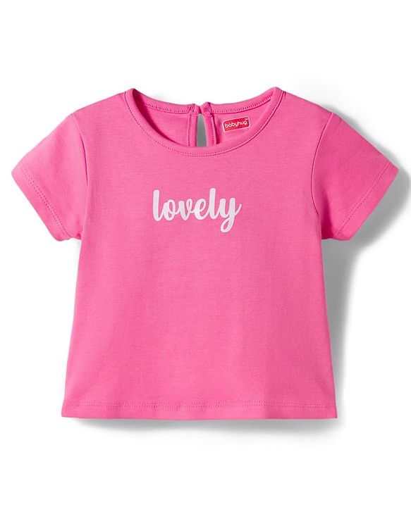 Babyhug 100% Cotton Knit Half Sleeves Floral Printed Frock With Inner Tee - Multicolour