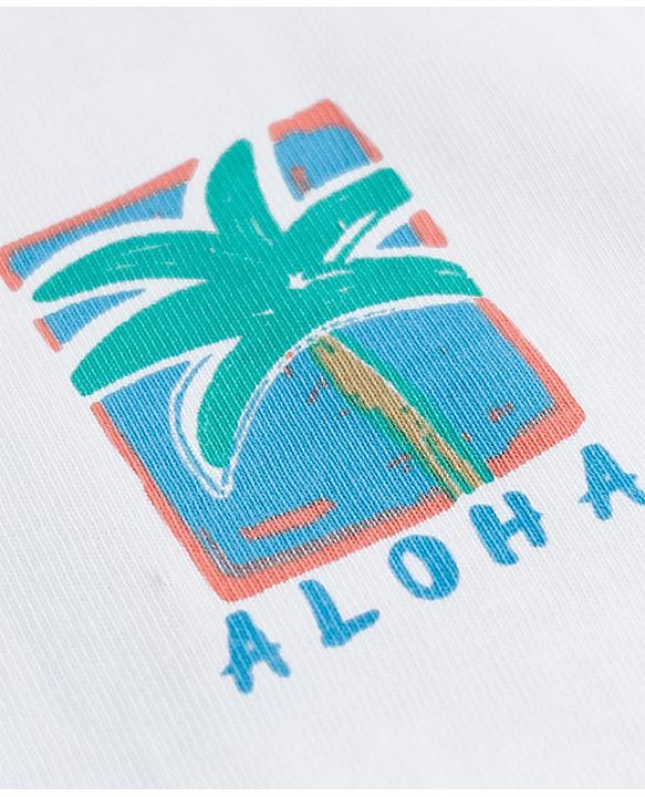 Babyhug Cotton Knit Half Sleeves T-Shirt With Front & Back Tropical Theme Print - White