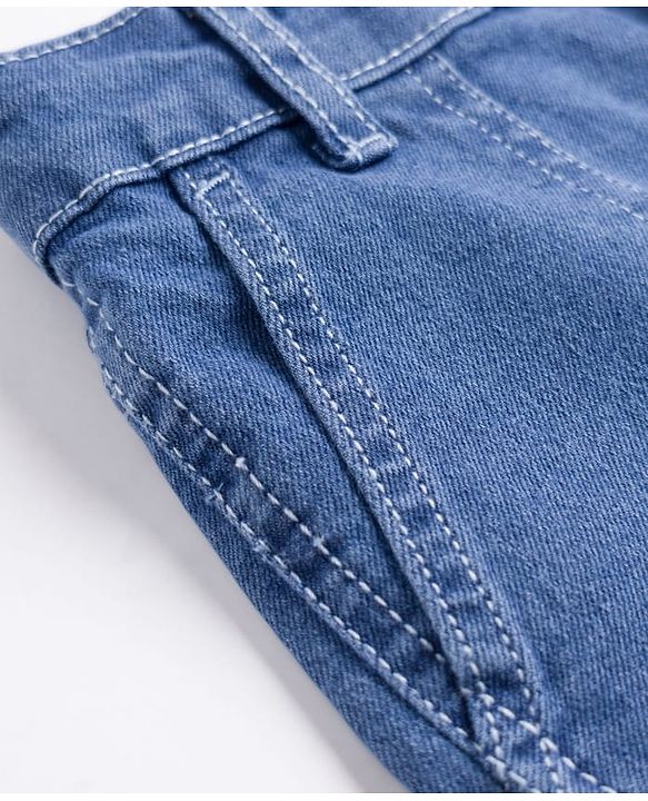 Pine Kids Woven Full Length Solid Denim Jeans - Light Blue