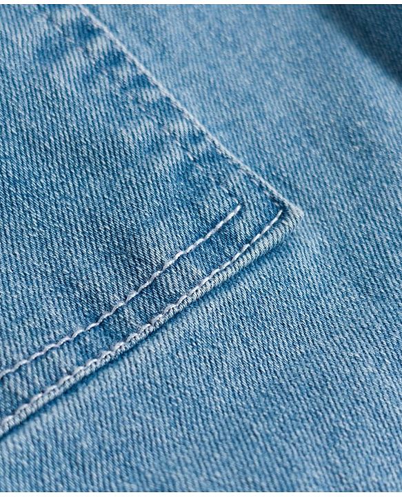 Pine Kids Denim Woven Full Length Solid Jeans With Cargo Pockets - Blue