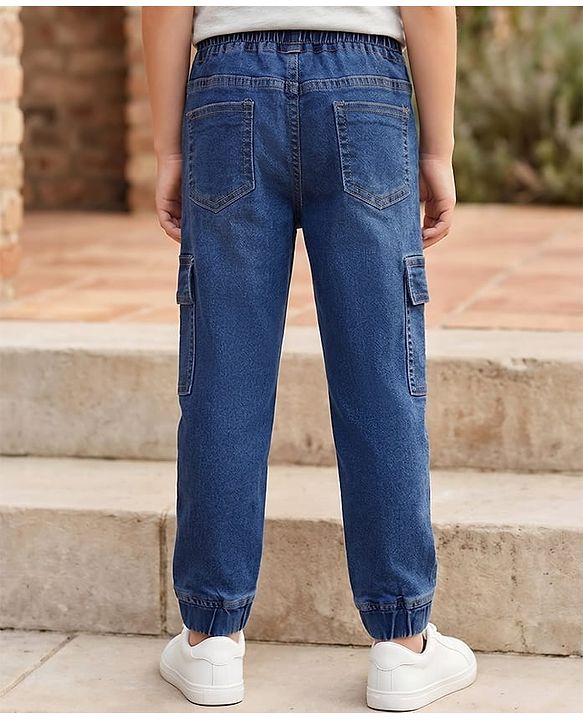 Pine Kids Denim Woven Full Length Solid Color Jeans - Navy Blue