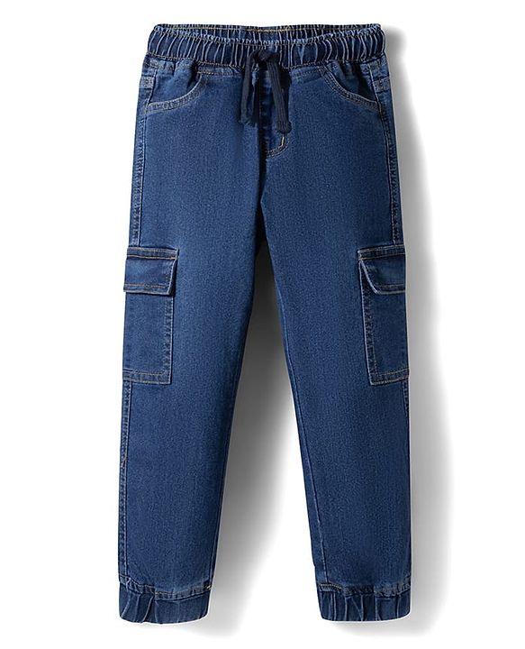 Pine Kids Denim Woven Full Length Solid Color Jeans - Navy Blue