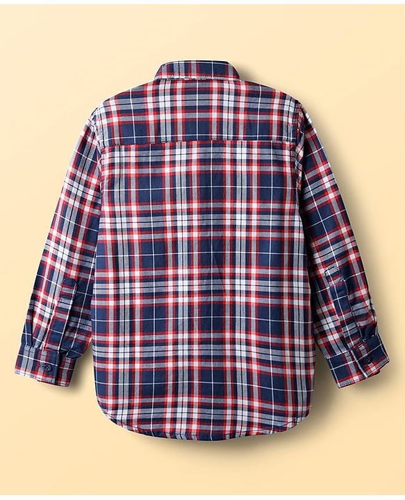 Pine Kids Cotton Woven Full Sleeves Checks Shirt With Printed Inner Tee - Multicolor