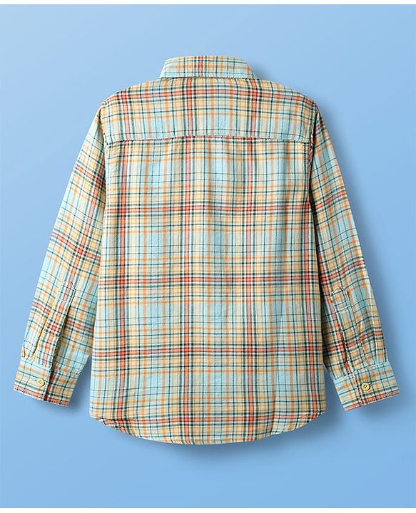 Pine Kids Cotton Woven Full Sleeves Checks Shirt With Printed Inner Tee - Multicolor