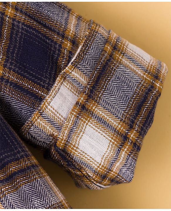 Pine Kids Cotton Woven Full Sleeves Checks Shirt With Printed Inner Tee - Multicolor