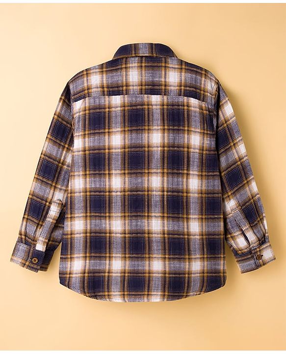 Pine Kids Cotton Woven Full Sleeves Checks Shirt With Printed Inner Tee - Multicolor