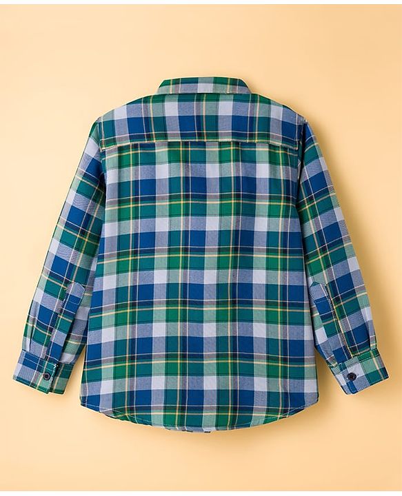 Pine Kids Cotton Woven Full Sleeves Checks Shirt With Printed Inner Tee - Multicolor