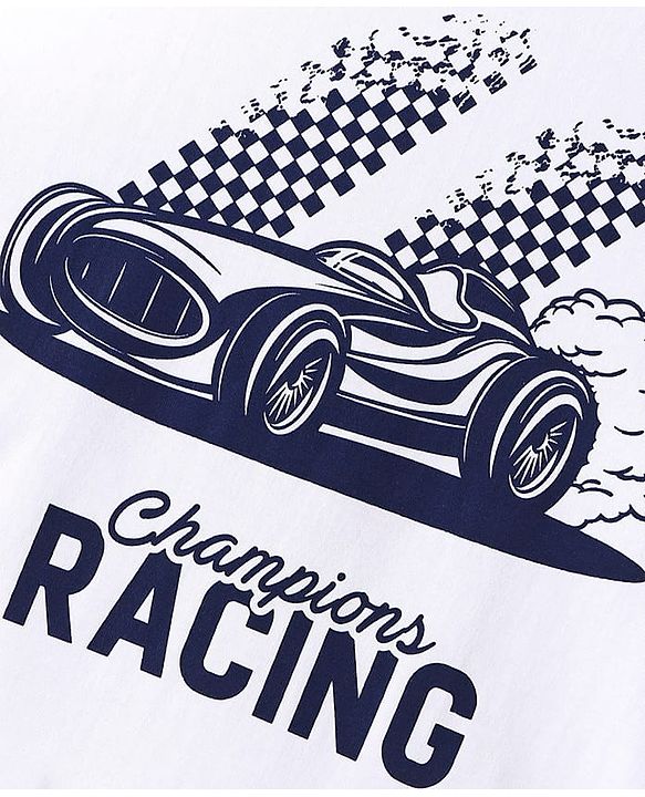 Pine Kids 100% Cotton Woven Full Sleeves Checks Shirt & Tank T-Shirt With Racing Car Print - Red
