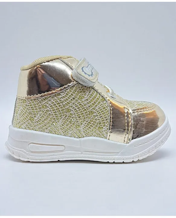 Buy Lil Lollipop Glittered Velcro Closure Closure Booties - Gold