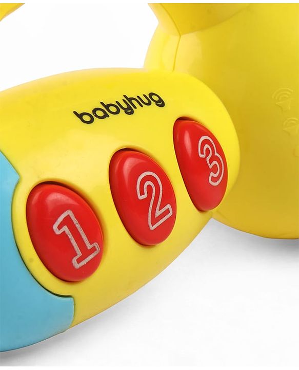 Babyhug Musical Learning Torch for Toddlers| Color-Changing Flashlight| Animal Sounds & Music| Numbers & Color Learning Toy| Interactive Toy| Gifting Option | Yellow