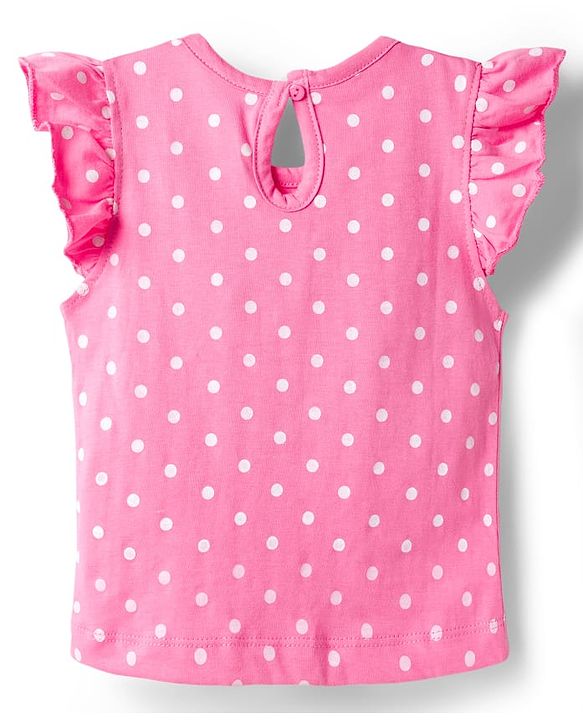 Babyhug Cotton Knit Half Frill Sleeves T-Shirts with Floral Graphics Pack of 3 - Pink Light Blue & Light Yellow