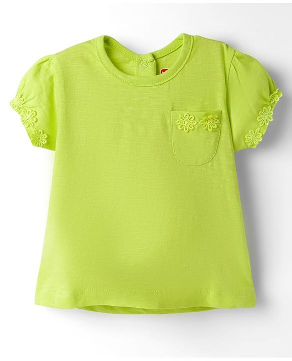 Babyhug 100% Cotton Knit Half Sleeves T-Shirts With Floral Applique Pack Of 3 - Multicolour