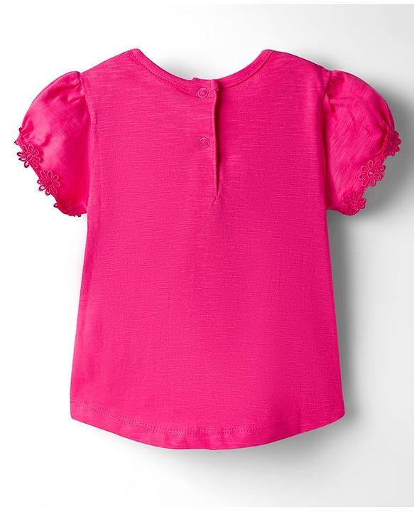 Babyhug 100% Cotton Knit Half Sleeves T-Shirts With Floral Applique Pack Of 3 - Multicolour
