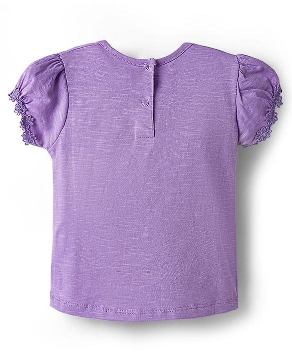 Babyhug 100% Cotton Half Sleeves T-Shirts With Floral Applique Pack Of 3 - Multicolour