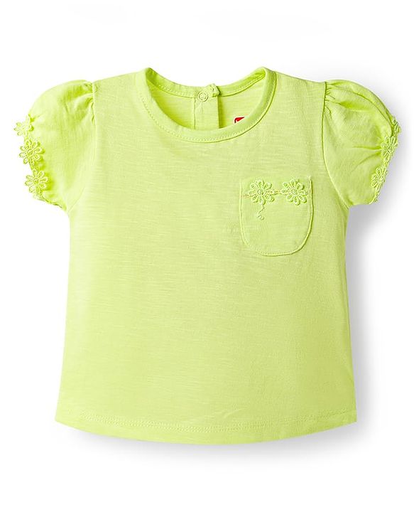 Babyhug 100% Cotton Half Sleeves T-Shirts With Floral Applique Pack Of 3 - Multicolour