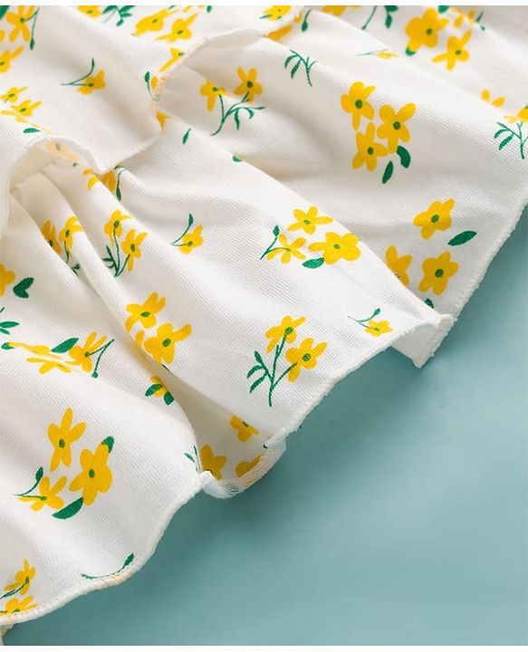 Babyhug 100% Cotton Half Sleeve One Piece Dresses / Frocks White age 18-24M