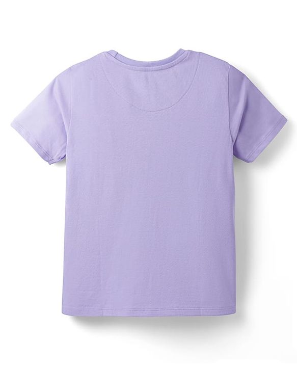 Pine Kids Disney Single Jersey Knit Half Sleeves T-Shirt with Marie Graphic - Lavender