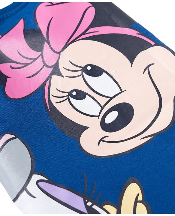 Pine Kids Disney 100% Cotton Knit Half Sleeves T-Shirt With Front & Back Minnie & Daisy Graphic - Blue