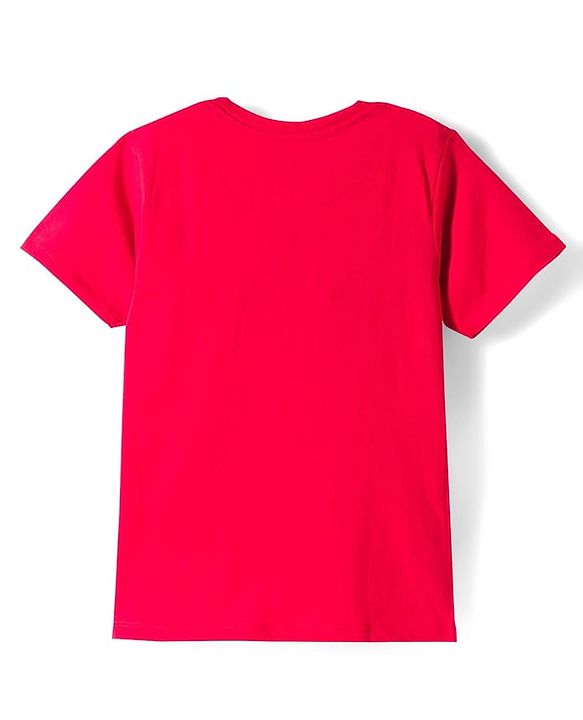 Pine Kids Disney 100% Cotton Knit Half Sleeves T-Shirt With Front & Back Minnie & Daisy Graphic - Red