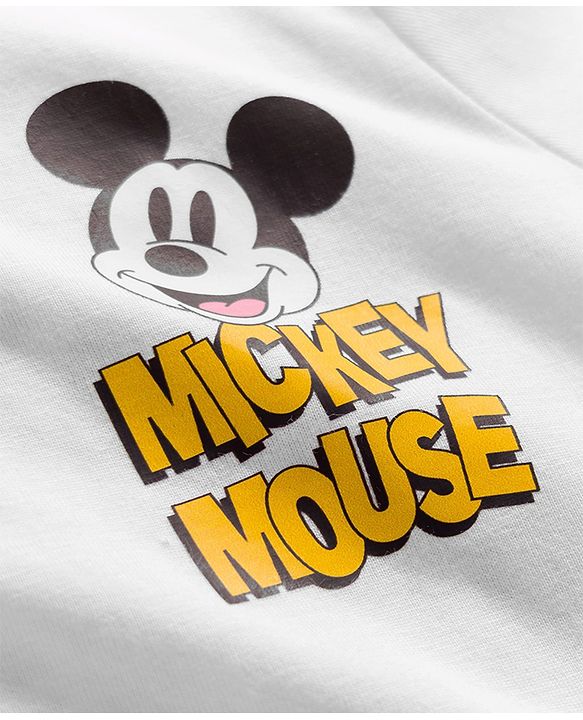 Pine Kids Disney Single Jersey Knit Half Sleeves T-Shirt With Minnie Mouse Print - White