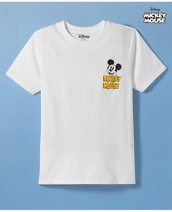 Pine Kids Disney Single Jersey Knit Half Sleeves T-Shirt With Minnie Mouse Print - White