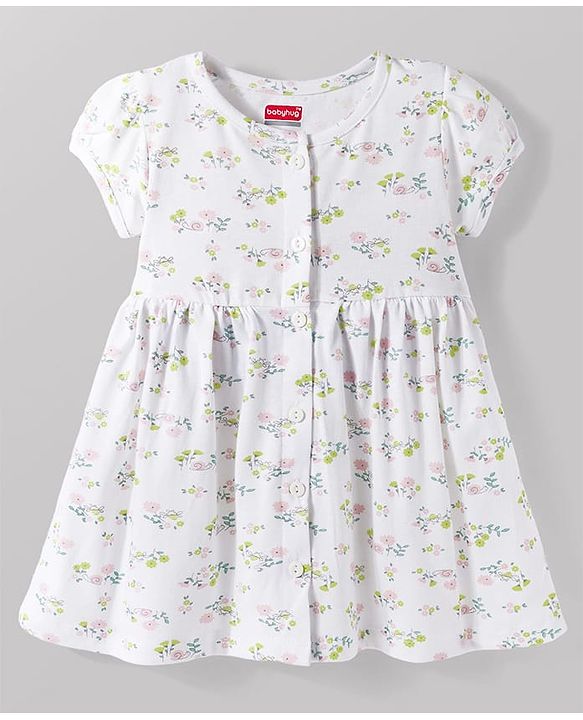 Babyhug 100% Cotton Half Sleeve Frocks with Bloomer/Short Multi age 6-9M
